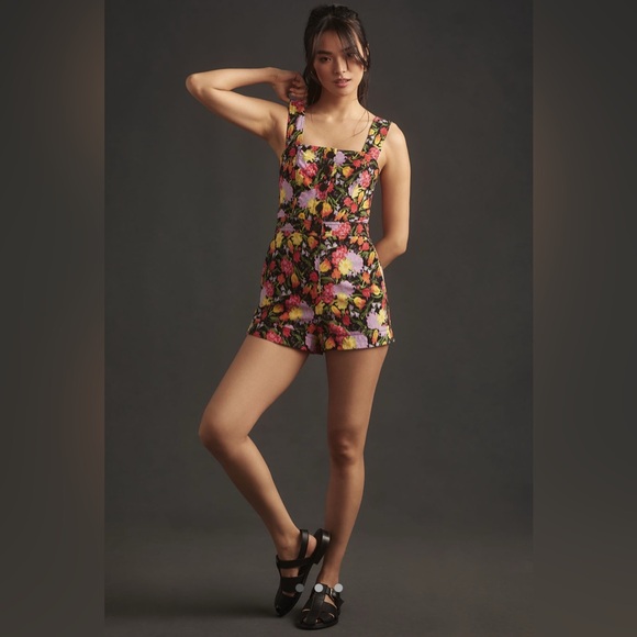 The Yukiko Noritake Portside Button Front Romper by Maeve: Anthropologie: Size 6 - Picture 4 of 7